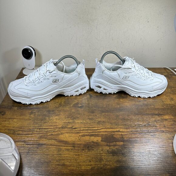 💕EUC Skechers D Lites Fresh Start 11931 White Shoes Sneakers Womens Size 9 EW - Picture 4 of 9